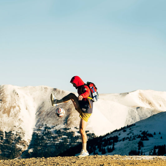 General lifestyle shot of Topo Designs x Colorado Rapids HighPeak Jacket