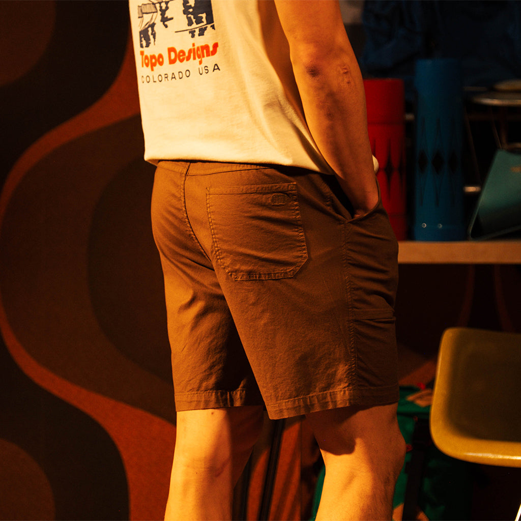 General back view of Topo Designs Desert Shorts - Men's in "Desert Palm"