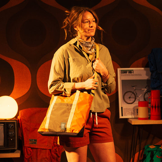 General image of Mountain Essential Tote in "Woodland / Terracotta"
