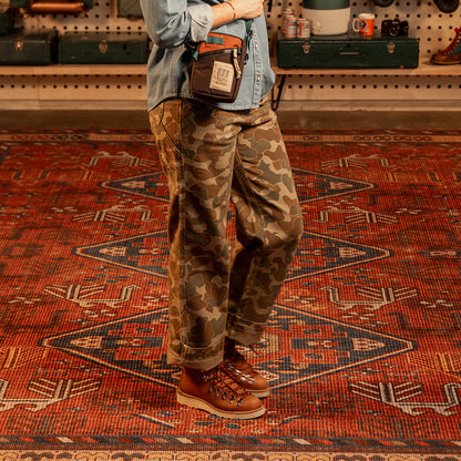 Woman wearing "Duck Camo" Utility Pants