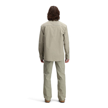 General back model shot of Topo Designs Dirt Overshirt - Men's in "Dried Sage"