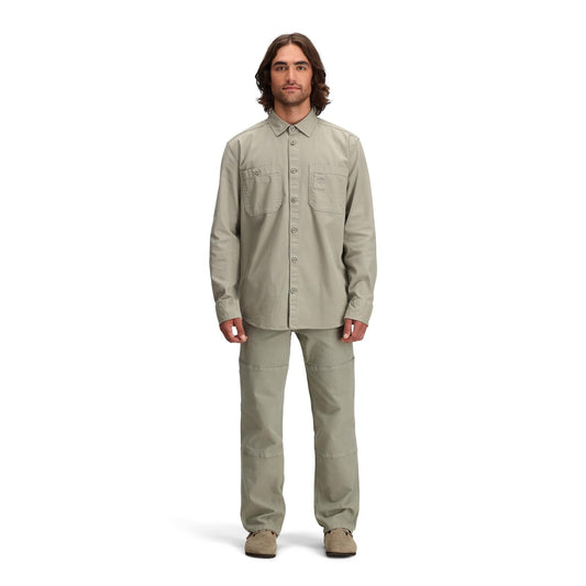 General front model shot of Topo Designs Dirt Overshirt - Men's in "Dried Sage"