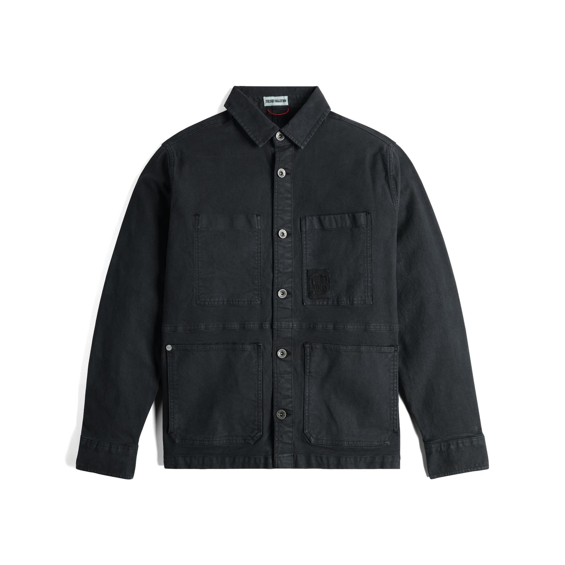 Front View of Topo Designs Dirt Utility Jacket - Men's in "Black"