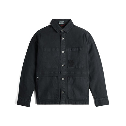 Front View of Topo Designs Dirt Utility Jacket - Men's in "Black"