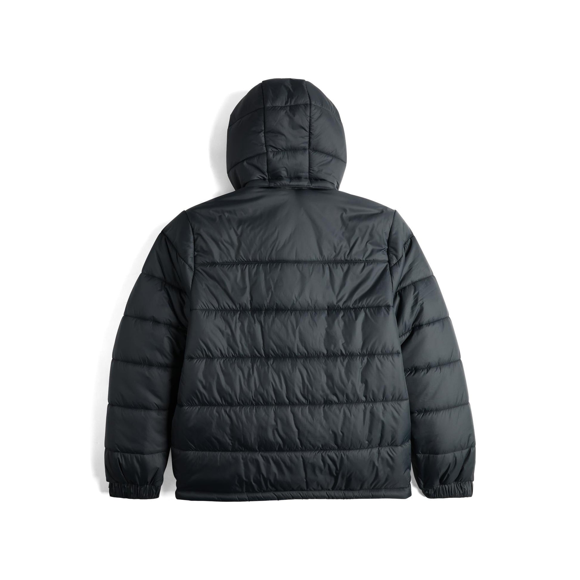 Back View of Topo Designs Retro Ridge Puffer Jacket - Men's in "Black / Black"