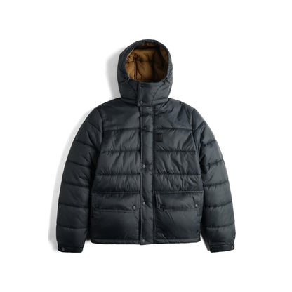 Front View of Topo Designs Retro Ridge Puffer Jacket - Men's in "Black / Black"