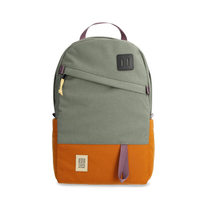 Front View of Topo Designs Daypack Classic in "Beetle / Spice"