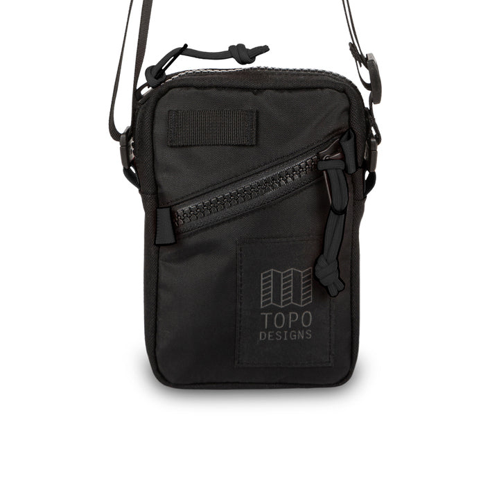 Front View of Topo Designs Mini Shoulder Bag in "Black / Black / Black" "Black"
