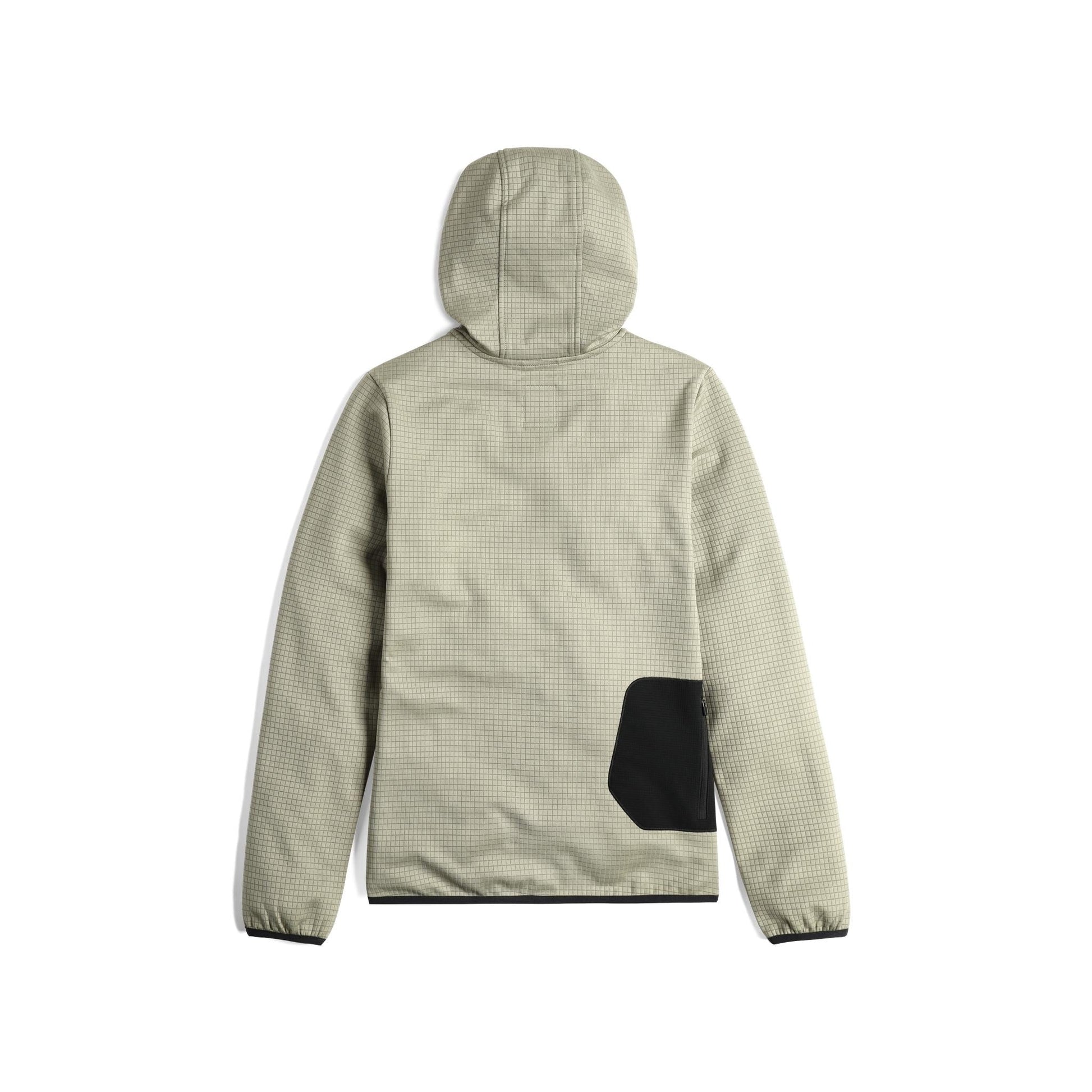 Back View of Topo Designs Global Midlayer Hoodie - Women's in "Dried Sage"