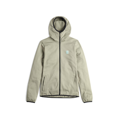 Front View of Topo Designs Global Midlayer Hoodie - Women's in "Dried Sage"