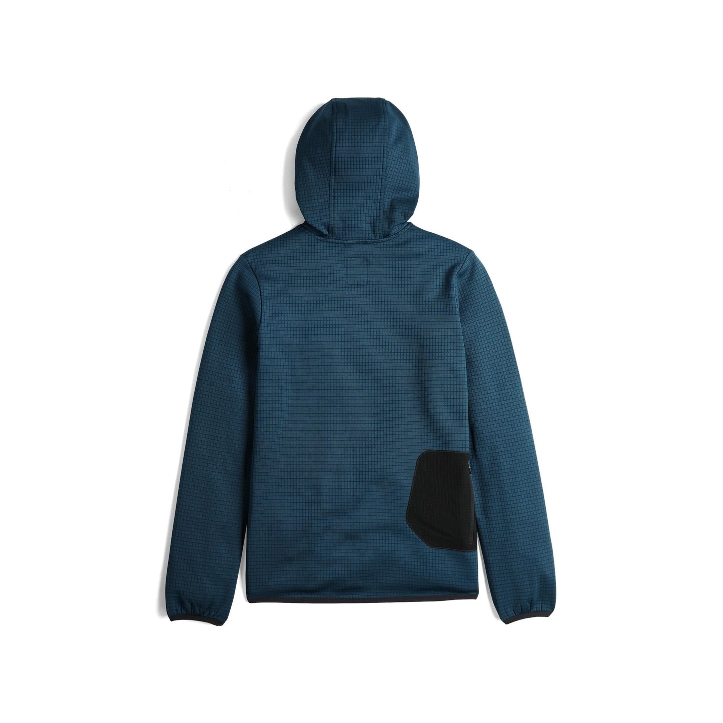 Back View of Topo Designs Global Midlayer Hoodie - Women's in "Pond Blue"