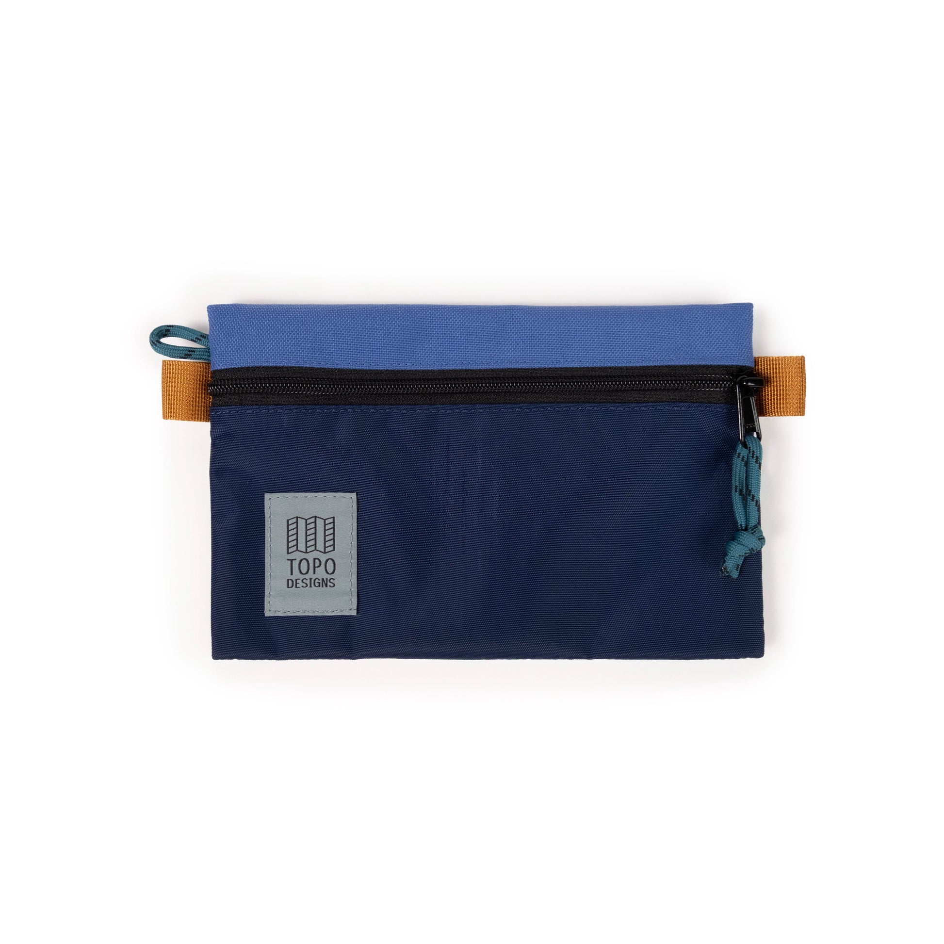 Front View of Topo Designs Accessory Bag "Small" in "Cobalt / Midnight"