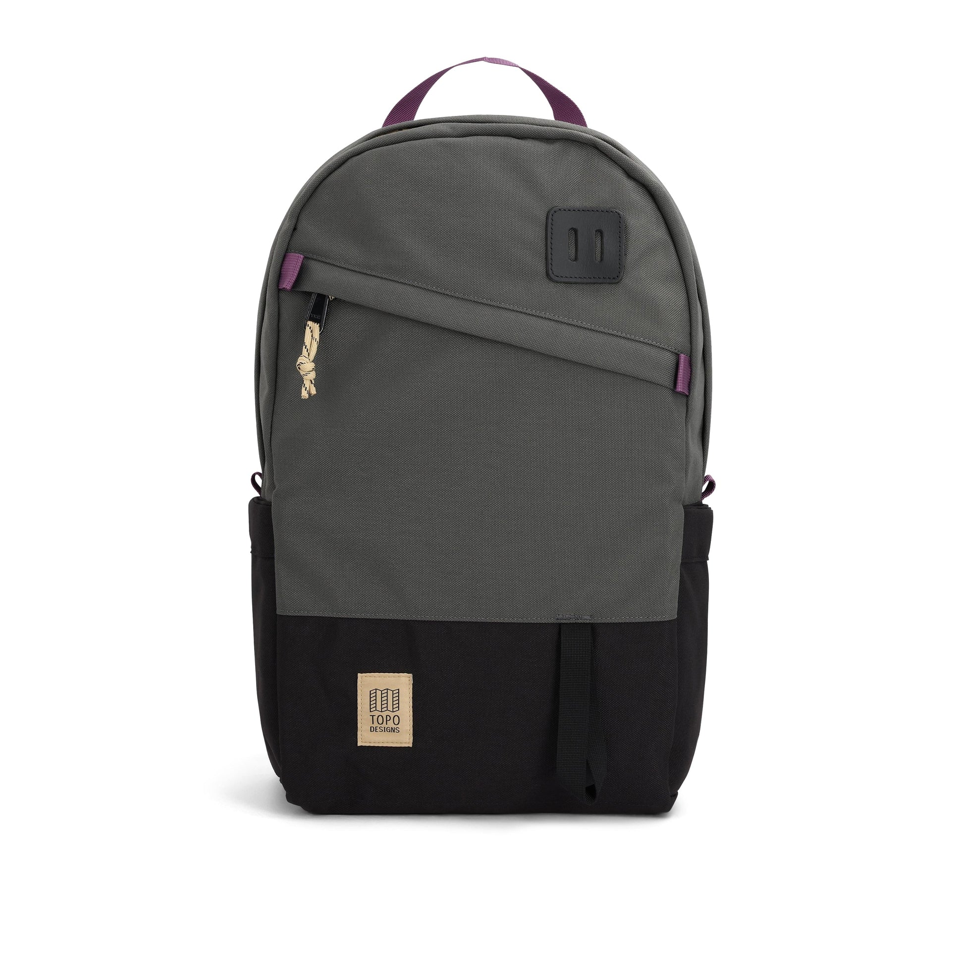 Front View of Topo Designs Daypack Classic in "Asphalt / Black"