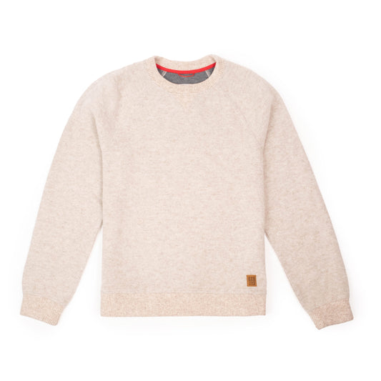 Front View of Topo Designs Global Wool Sweater - Men's in "Oatmeal"