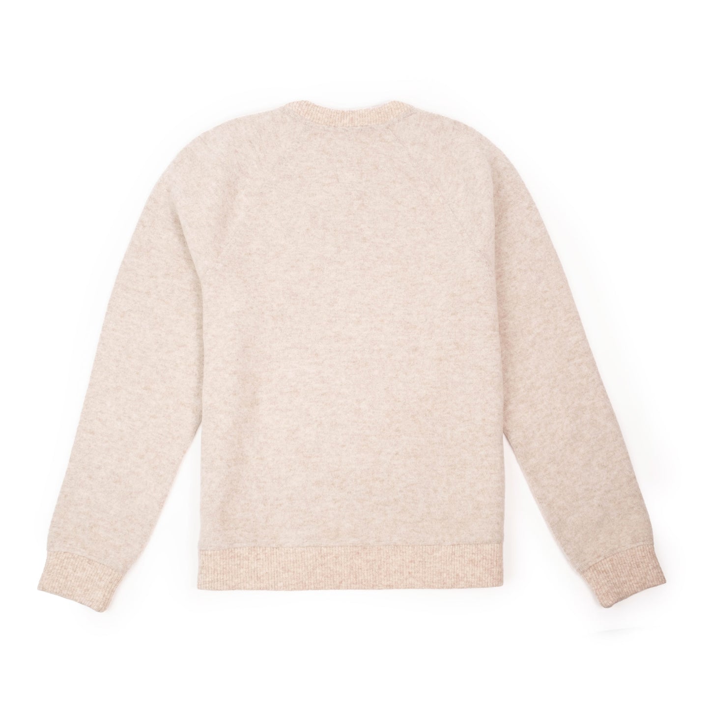 Back View of Topo Designs Global Wool Sweater - Men's in "Oatmeal"