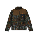 Front View of Topo Designs Vista 1/4 Zip Lightweight Fleece - Men's in "Forest Halfpipe"