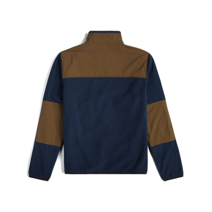 Back View of Topo Designs Vista 1/4 Zip Lightweight Fleece - Men's in "Midnight / Desert Palm"