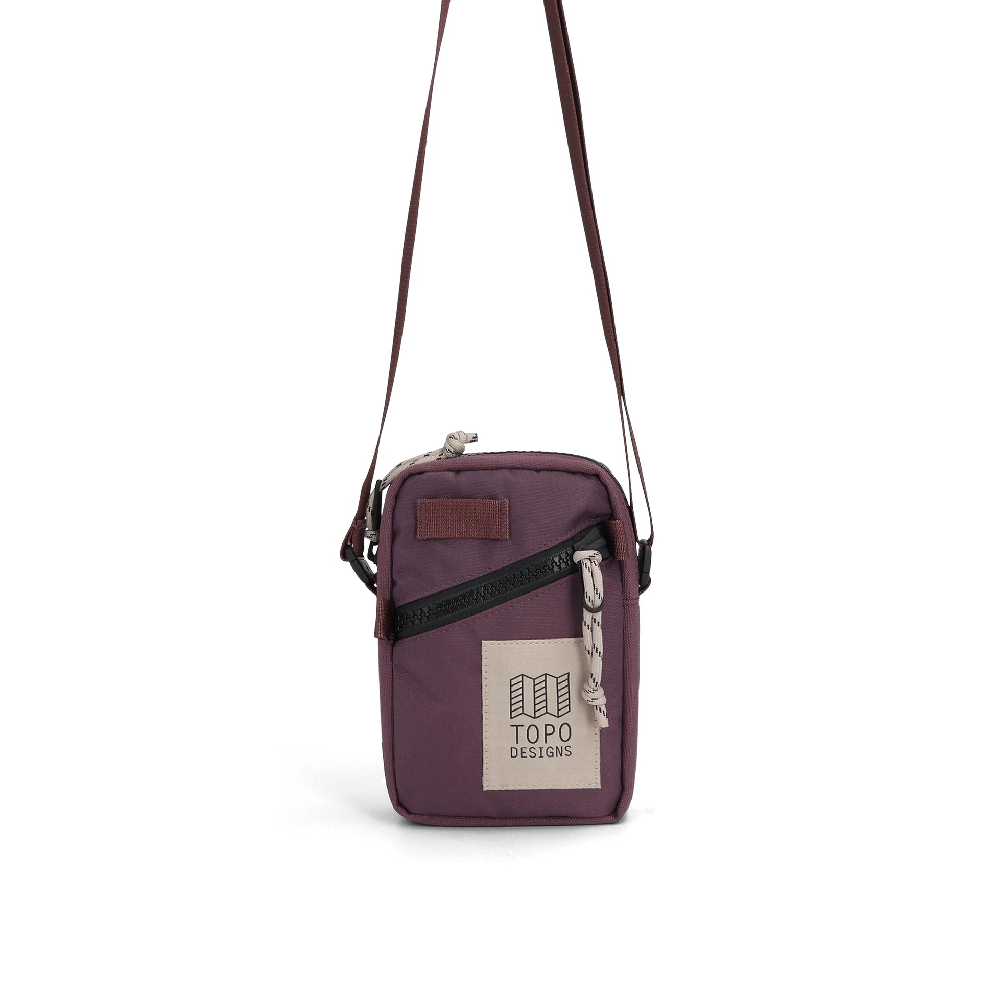 Front View of Topo Designs Mini Shoulder Bag in "Huckleberry"