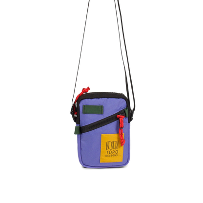 Front View of Topo Designs Mini Shoulder Bag in "Very Peri / Forest"