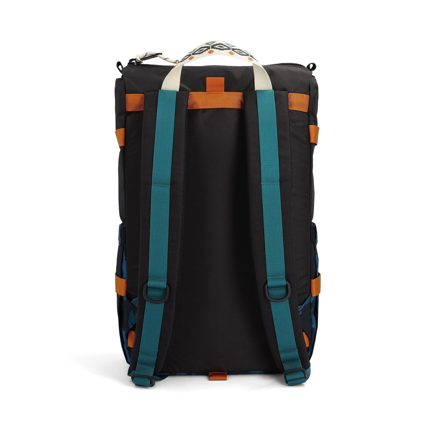 Back View of Topo Designs Rover Pack Classic in "Black / Tectonic"