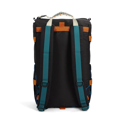 Back View of Topo Designs Rover Pack Classic in "Black / Tectonic"