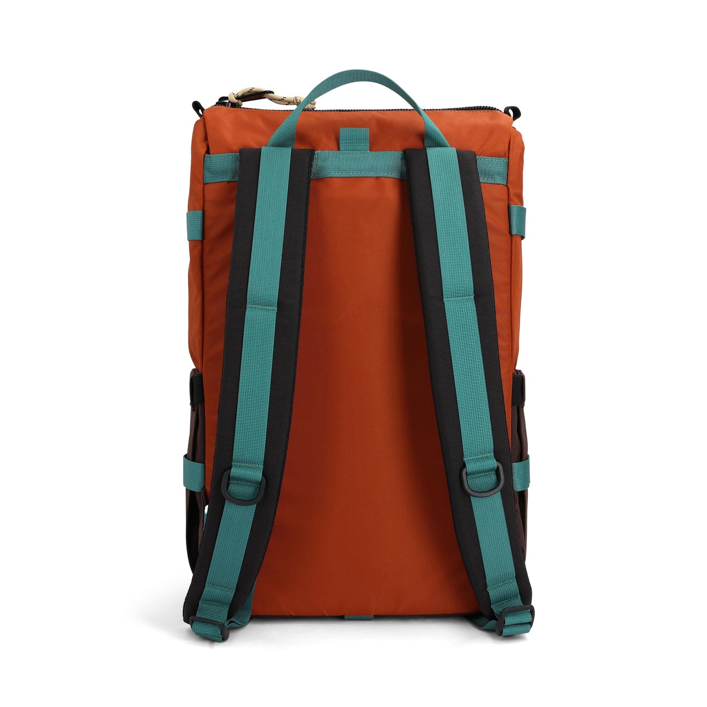 Back View of Topo Designs Rover Pack Classic in "Clay / Chocolate"