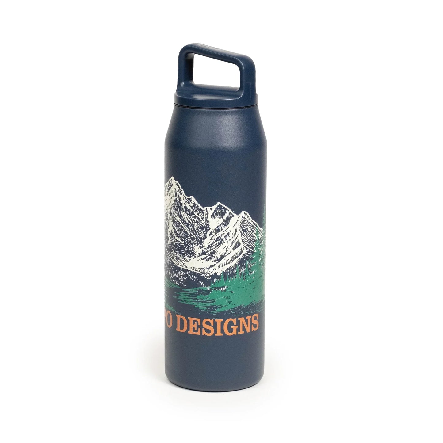 Topo Designs x MiiR Wide Mouth Water Bottle - 32 oz in "Tidal Blue"