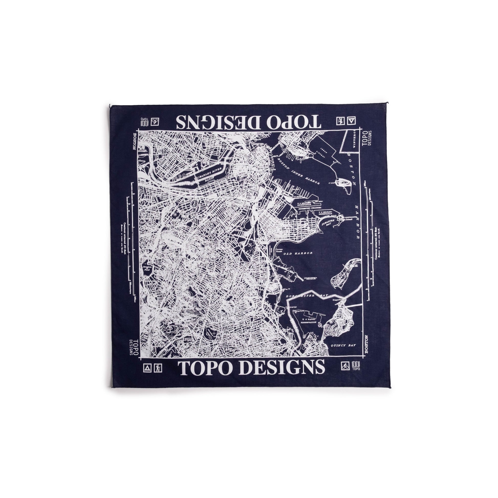 Topo Designs x Pine Printshop Bandana in "Boston Navy"