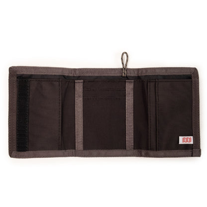 Detail shot of Topo Designs Tri -Fold Wallet in "Black / Neutral"