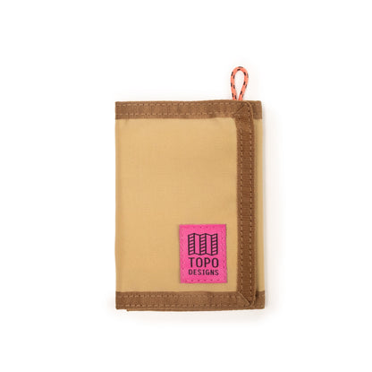 Front View of Topo Designs Tri -Fold Wallet in "Desert Palm / Sahara"