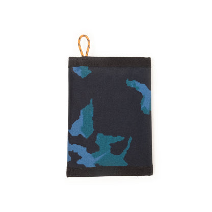 Back View of Topo Designs Tri -Fold Wallet in "Midnight Tectonic"