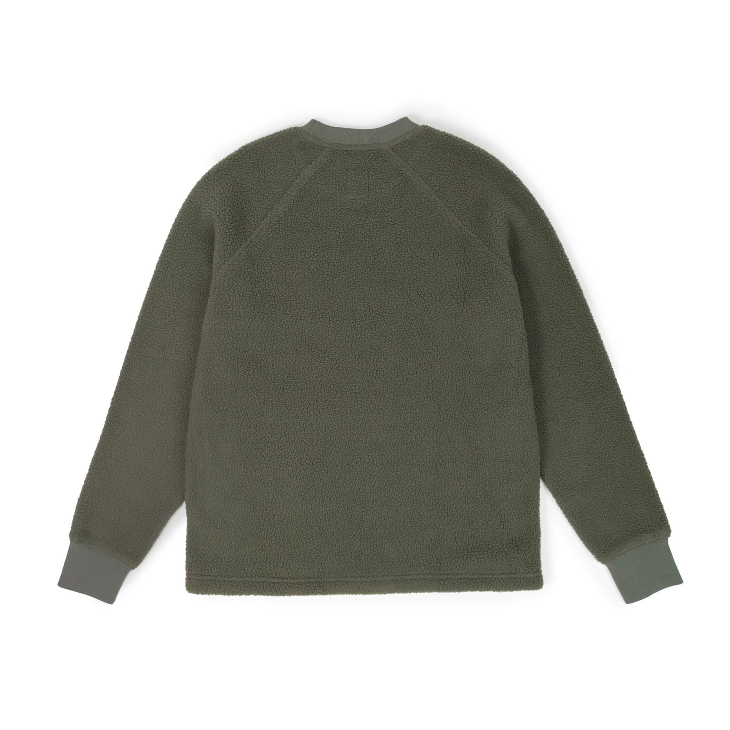 Back View of Topo Designs Mountain Fleece Crew in "Beetle"