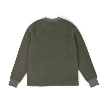Back View of Topo Designs Mountain Fleece Crew in "Beetle"