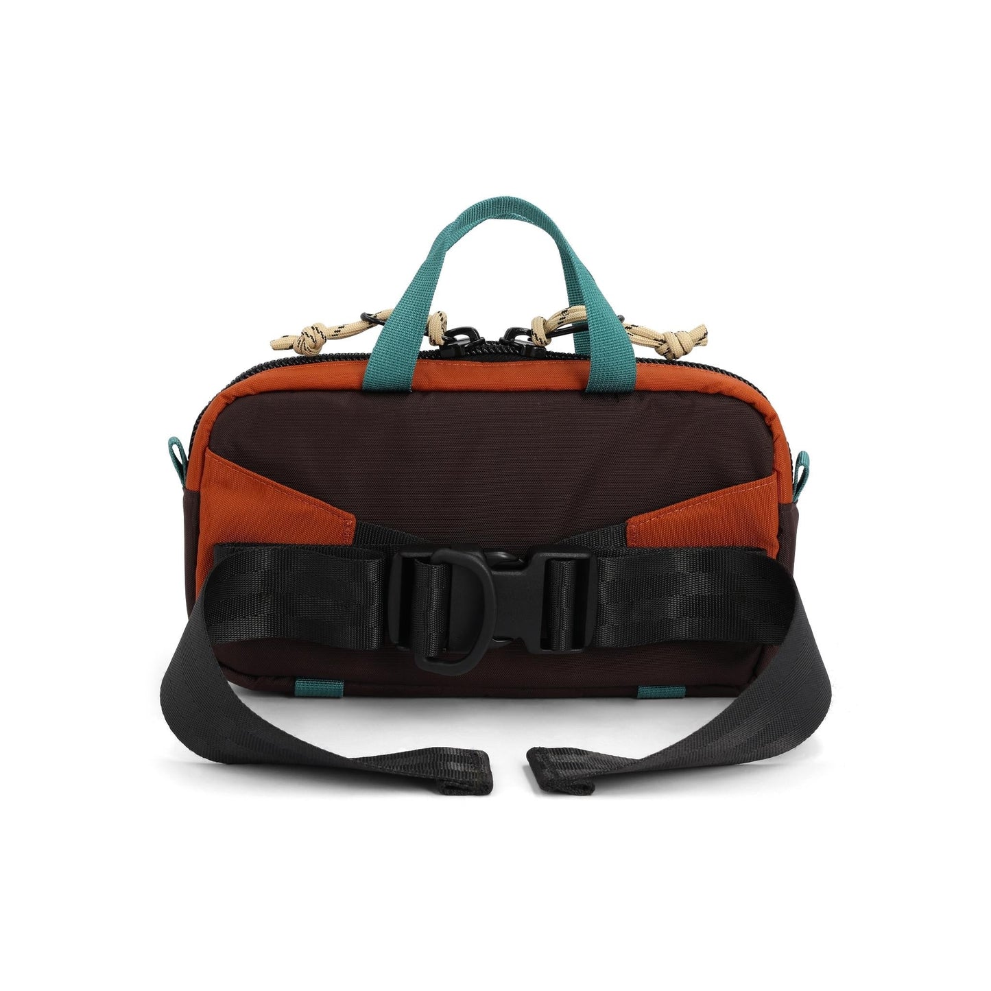 Back View of Topo Designs Mini Quick Pack in "Clay / Chocolate"