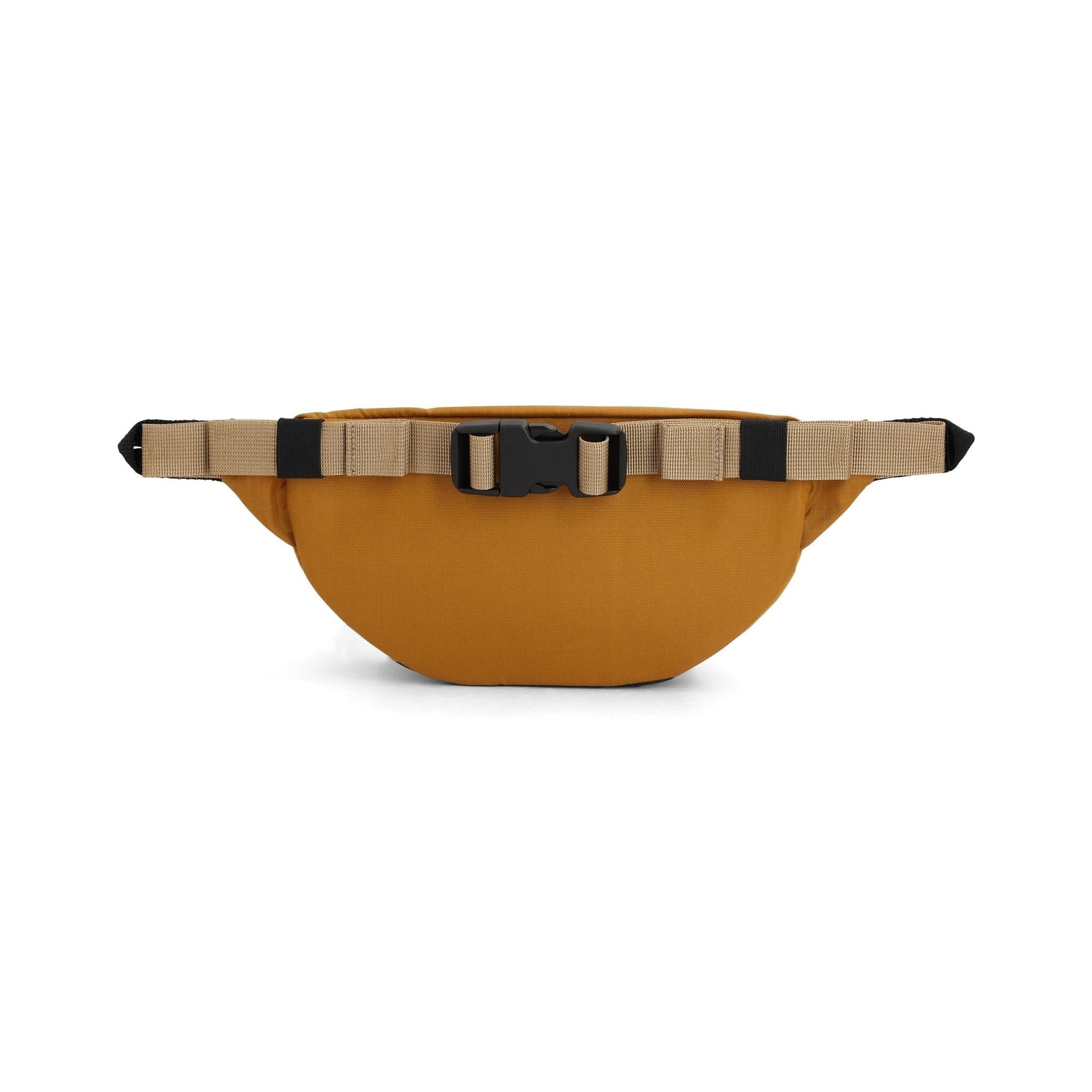 Back View of Topo Designs Mountain Waist Pack in "Mustard / Forest"