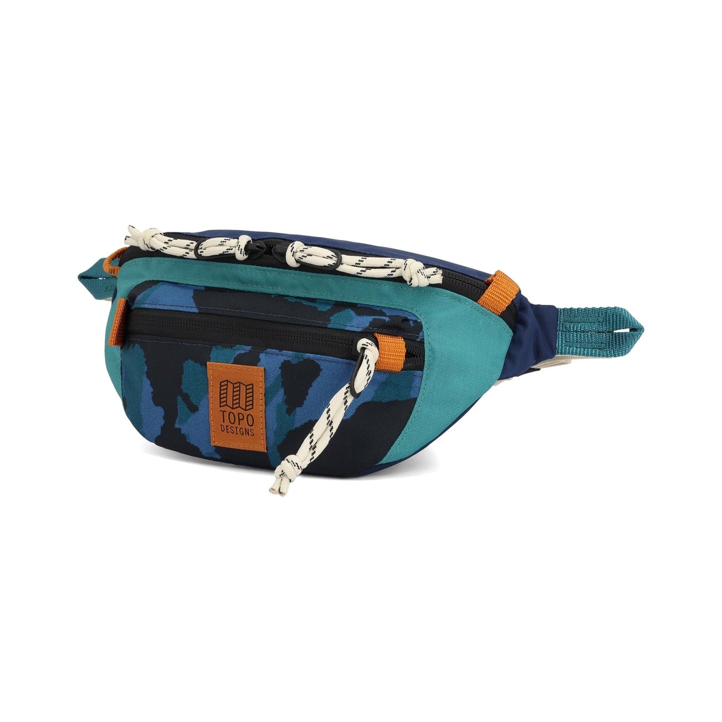 Front View of Topo Designs Mountain Waist Pack in "Black / Tectonic"
