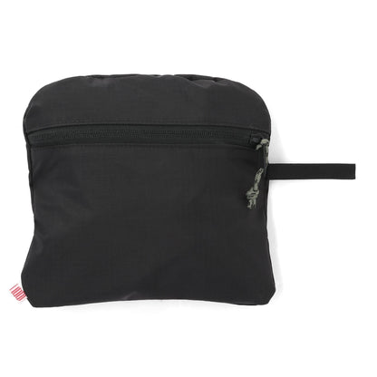 General Detail shot of Topo Designs Peakview Packable Backpack in "Black / Neutral"
