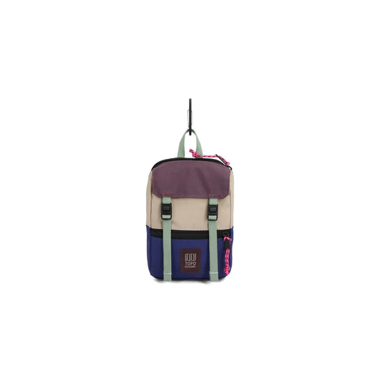 Front View of Topo Designs Rover Pack Micro in "Cobblestone / Aura"