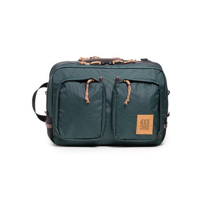 Front View of Topo Designs Global Briefcase in "Woodland / Forest"