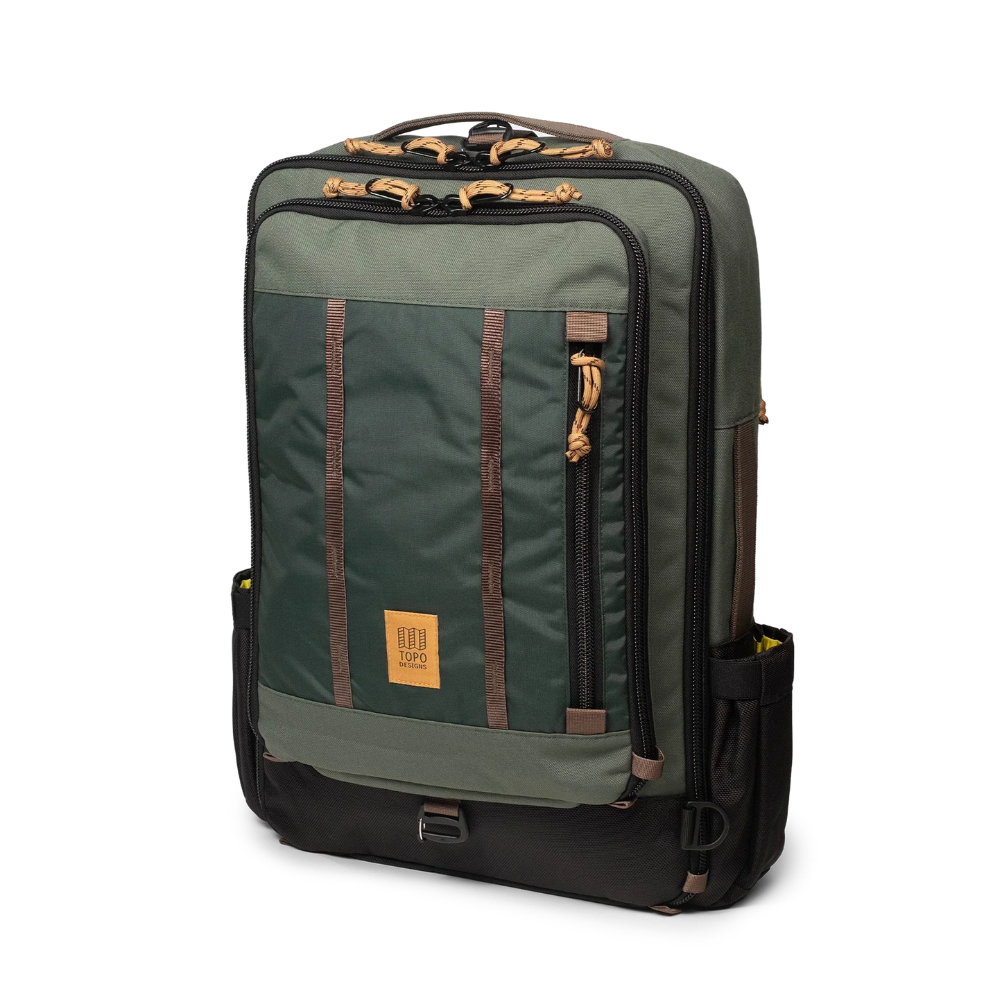 Topo Designs Global Travel Bag 30L Durable Carry On Convertible Laptop Travel Backpack in "Woodland / Forest".