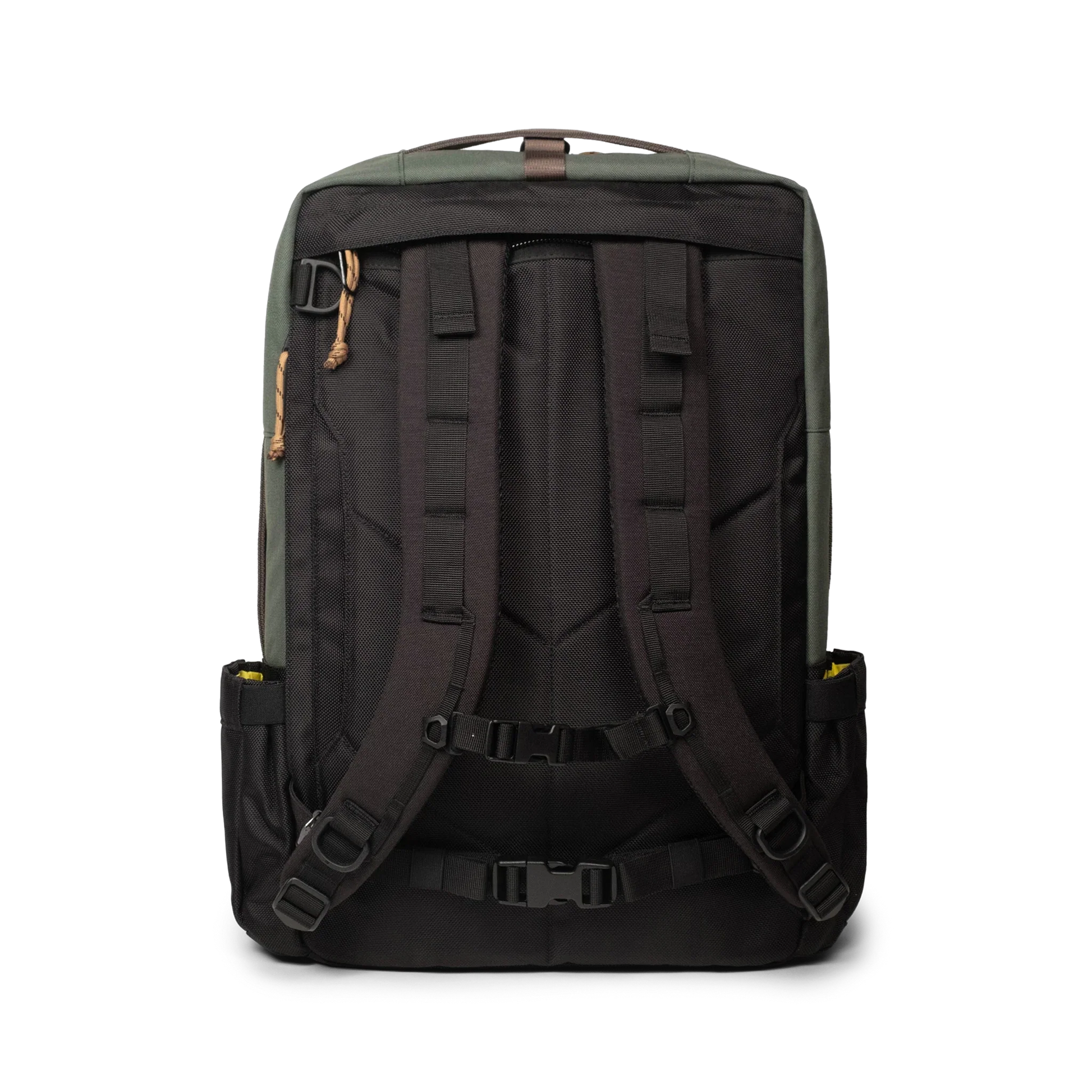 Topo Designs Global Travel Bag 30L Durable Carry On Convertible Laptop Travel Backpack in "Woodland / Forest".