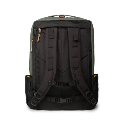 Topo Designs Global Travel Bag 30L Durable Carry On Convertible Laptop Travel Backpack in "Woodland / Forest".