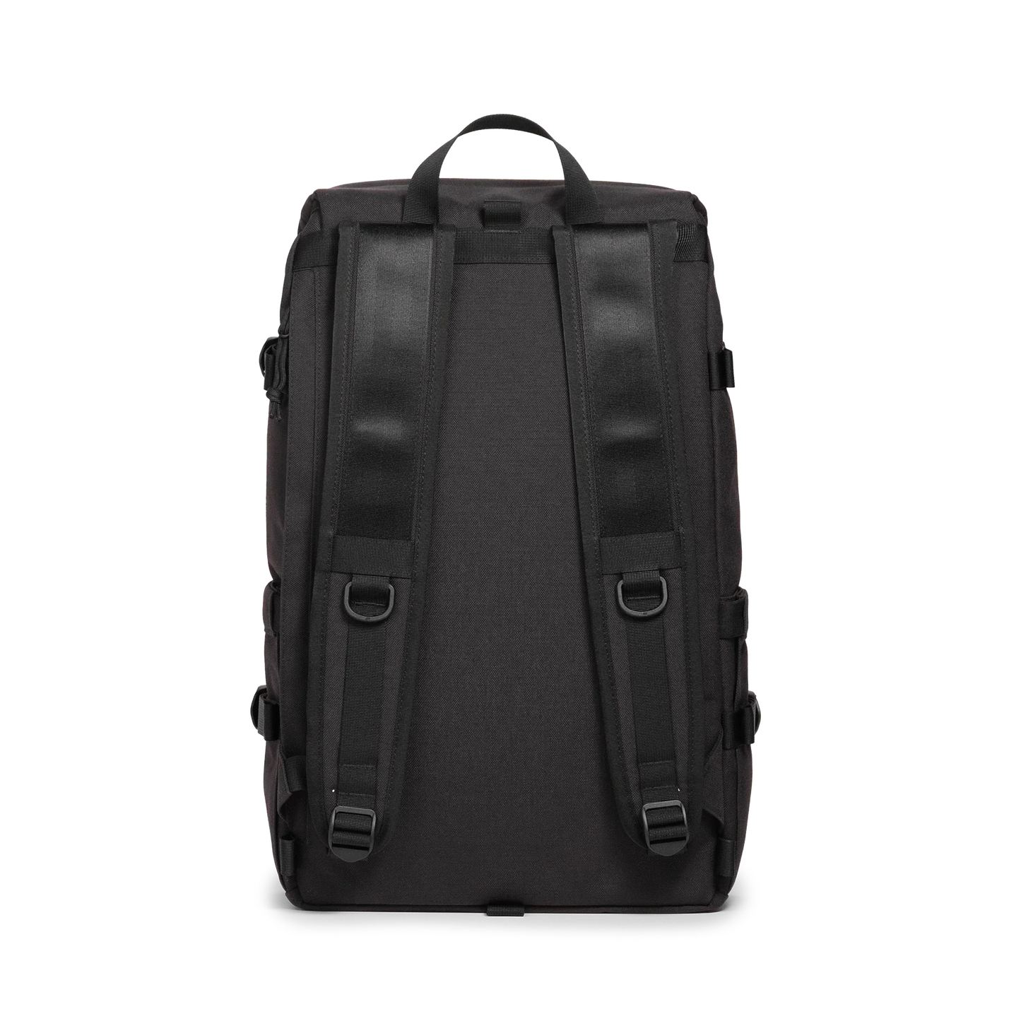 Back view of Topo Designs Klettersack Classic vintage-inspired rucksack backpack in "Black".