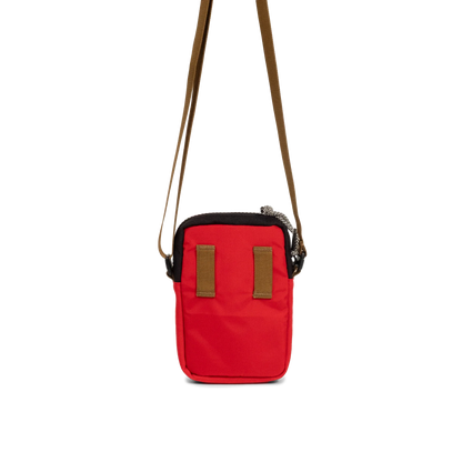 Back View of Topo Designs Mini Shoulder Bag in "Maroon / Salsa"