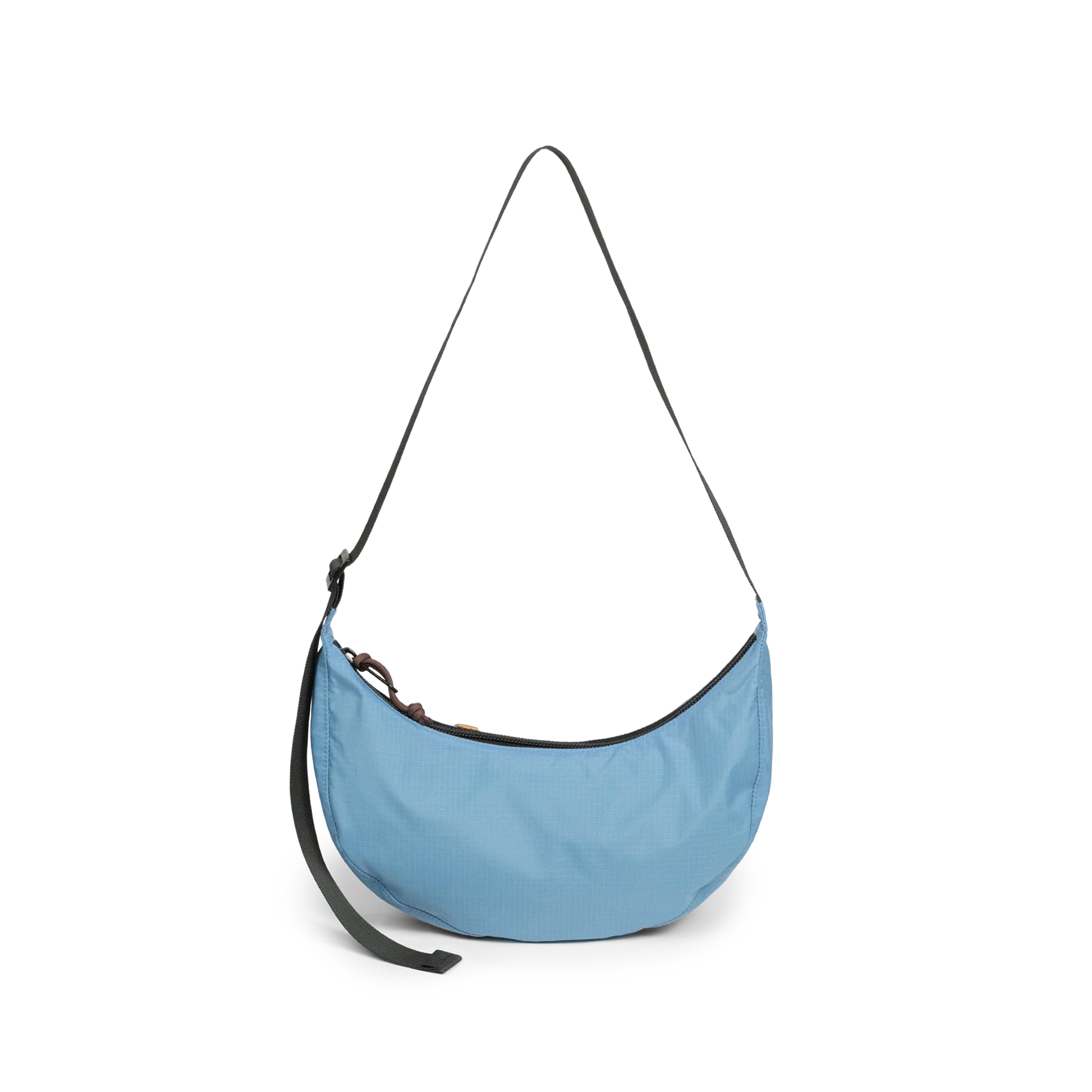 Back View of Topo Designs Moonlight Crossbody Bag in "River Blue / Cobblestone"