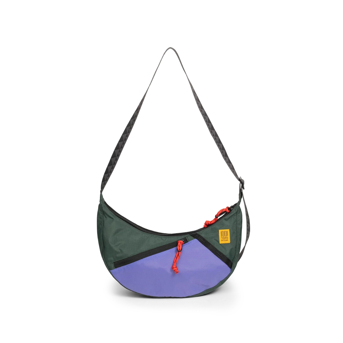 Front View of Topo Designs Moonlight Crossbody Bag in "Very Peri / Forest"