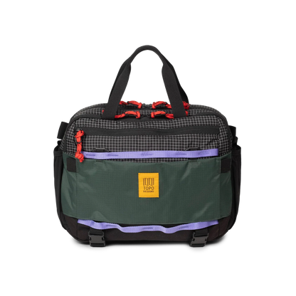 Front View of Topo Designs Mountain Cross Bag in "Grid / Very Peri"