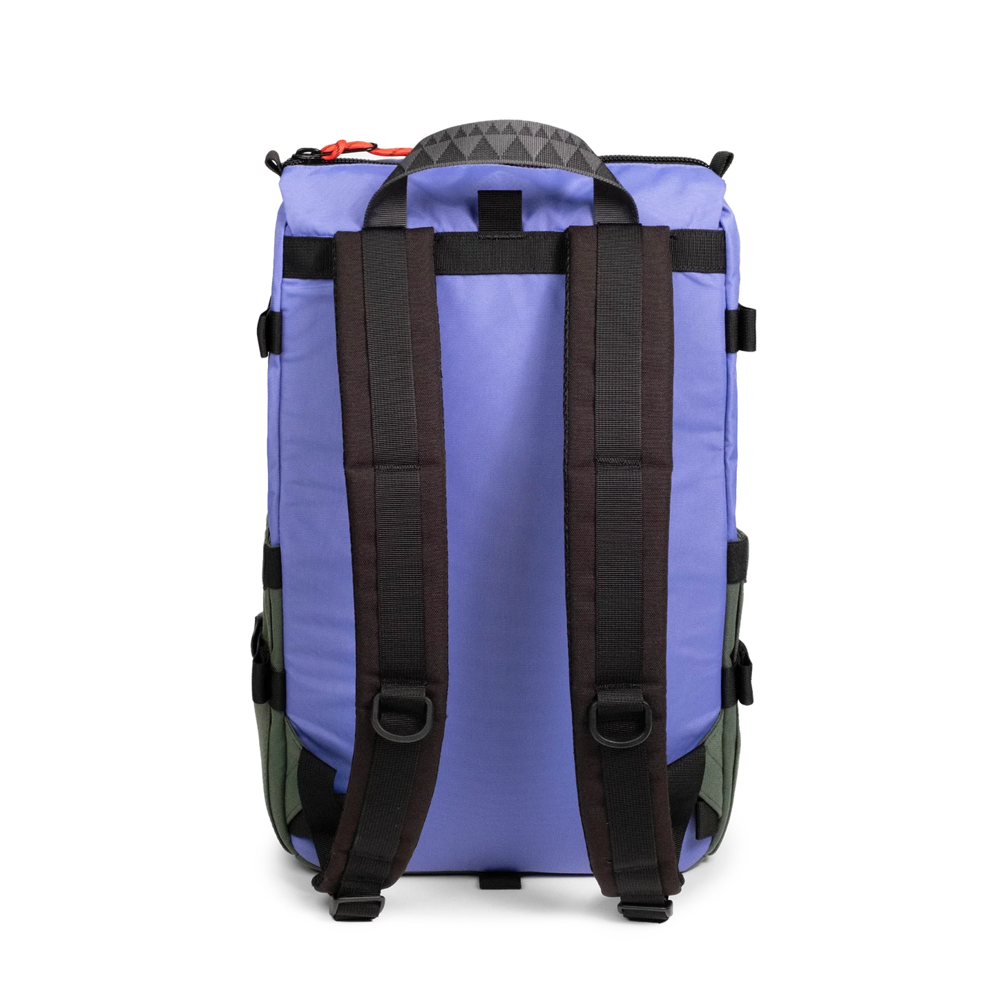 Back View of Topo Designs Rover Pack Classic in "Very Peri / Forest"