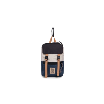 Front View of Topo Designs Rover Pack Micro in "Bone White / Pond Blue"