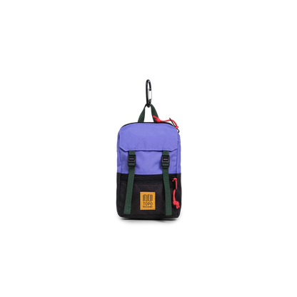 Front View of Topo Designs Rover Pack Micro in "Very Peri / Forest"